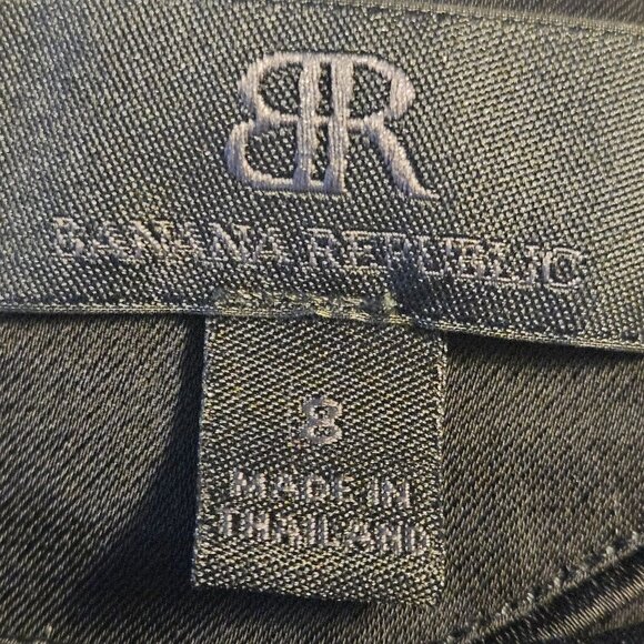 VTG Banana Republic Black 8 Mini Dress Viscose Wool Blend LBD Businesscore Chic - Picture 6 of 11